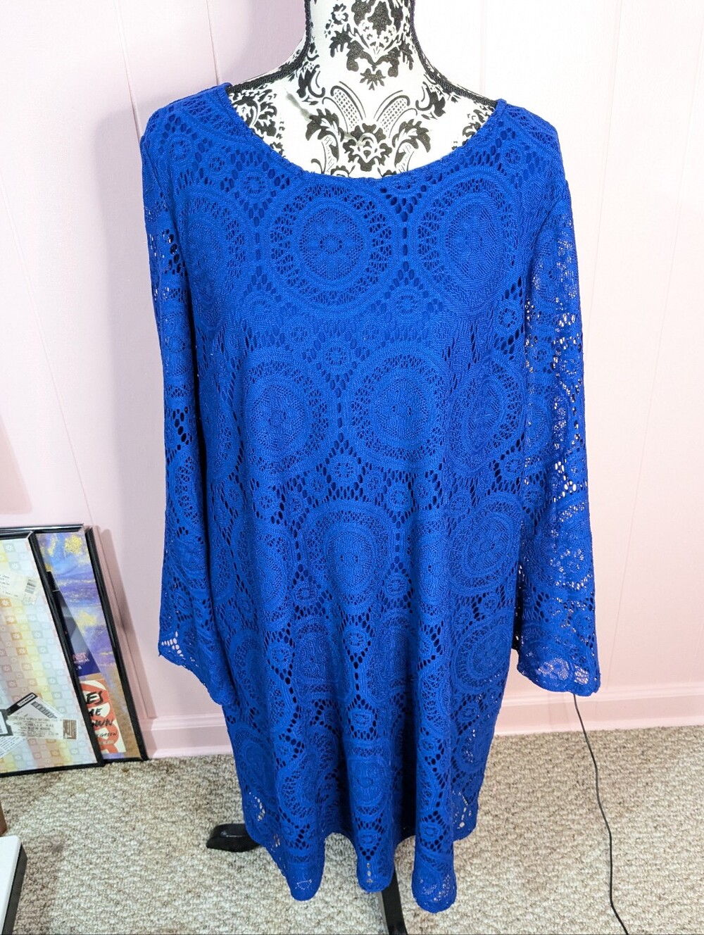 blue lace dress